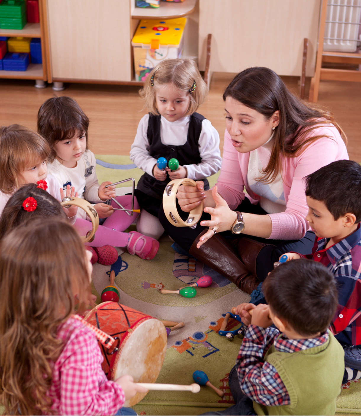 Tutor with children